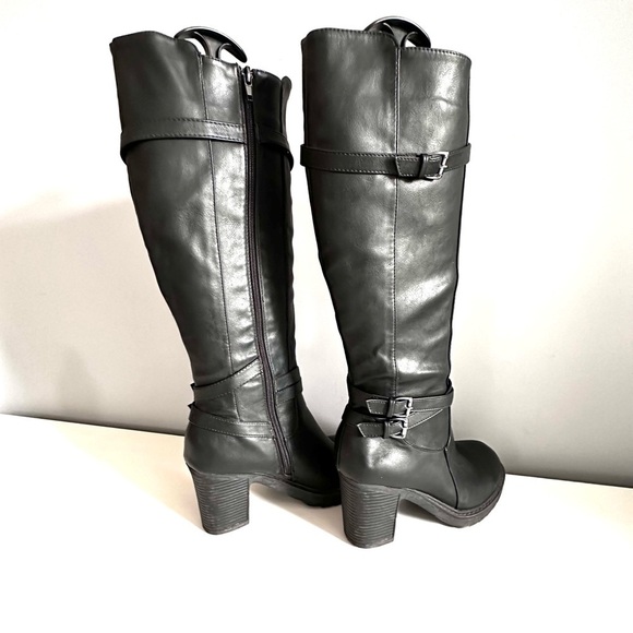 Women's Black Knee-High Boots Size 8.5 - Picture 7 of 10